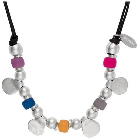 Collana Nera, Placcata Argento, Multicolore - Foto 4