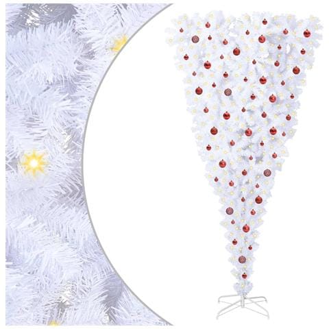 Albero di Natale artificiale Bianco 240 cm PVC e Acciaio - Foto 1