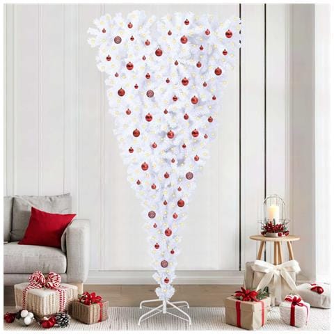 Albero di Natale artificiale Bianco 240 cm PVC e Acciaio - Foto 2