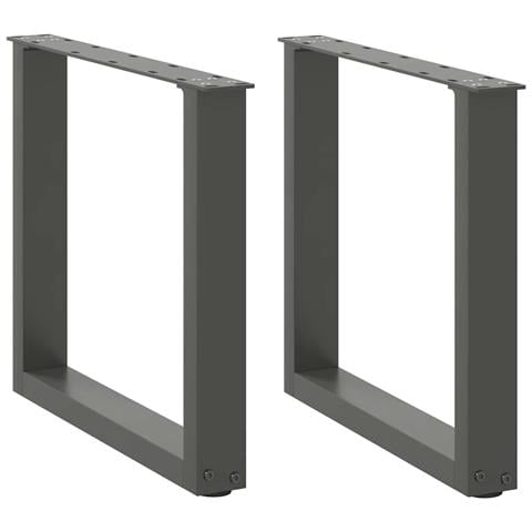 Gambe per Tavolino da Caffè a Forma di U 2 pz Antracite 50x(42-43) cm Acciaio - Foto 1