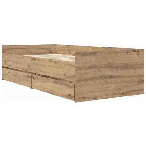 Struttura del letto con cassetto Rovere artigianale 90 x 190 cm - Foto 1