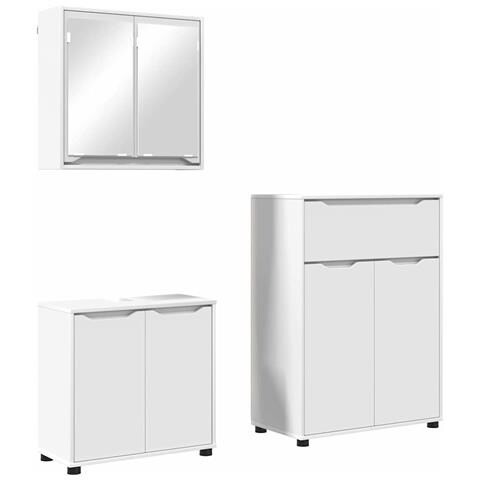 Set di mobili per il bagno 3 pcs Bianco Legno multistrato - Foto 1