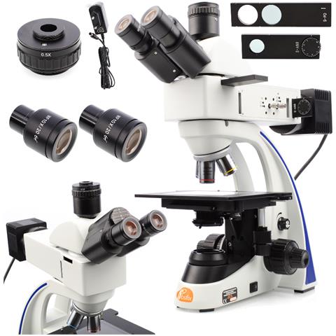 Mikroscopio Metallurgico Trinoculare Eris Pro Mmep-t-t&r - Alta Qualità Immagine, Oculare Wf10x / 20mm, Obiettivi Planari, Illuminazione Led, Analisi Materiali - Foto 1