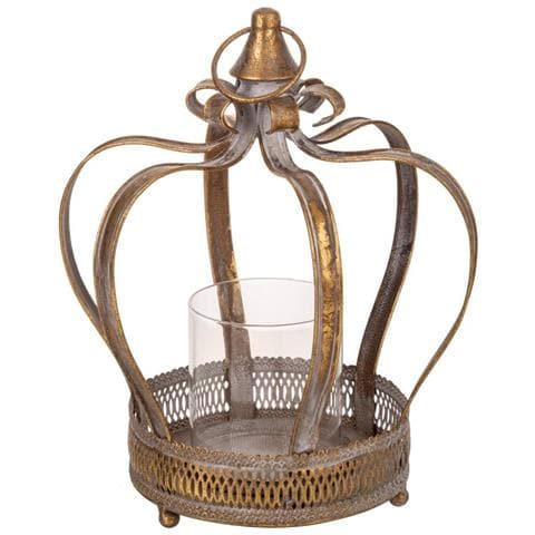 Portacandele In Metallo Dorato 24x21,5x30h - Foto 2