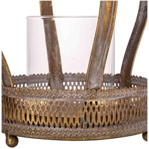 Portacandele In Metallo Dorato 24x21,5x30h - Foto 6