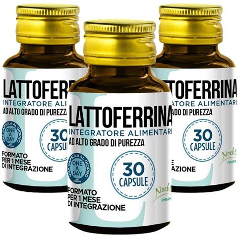 Lattoferrina 200 mg 30 Capsule - Alto Grado di Purezza - Formula Essenziale in Capsule (Confezione tripla) - Foto 1