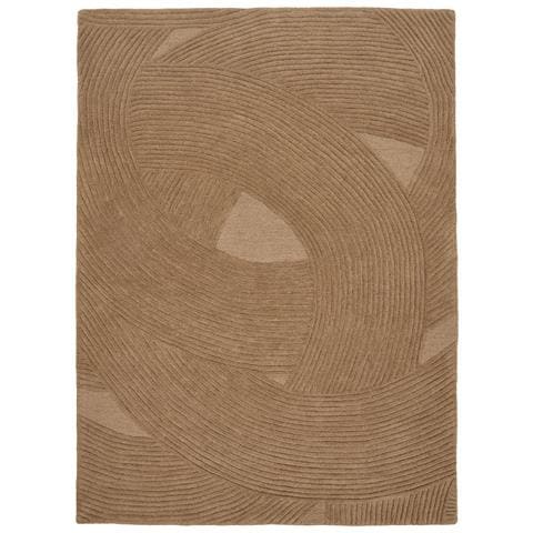 Tappeto Pune In Lana Tufted Marrone Con Motivo Geometrico 160×230 Cm - Foto 1