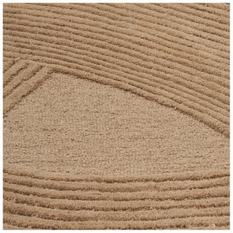 Tappeto Pune In Lana Tufted Marrone Con Motivo Geometrico 160×230 Cm - Foto 2