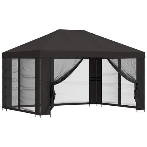 Gazebo da giardino con pareti laterali 4 × 3 m Antracite - Foto 1