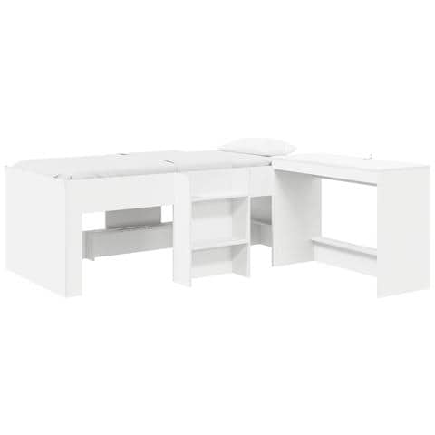 Letto alto per bambini con scrivania Bianco 98.5 x 200 cm - Foto 1