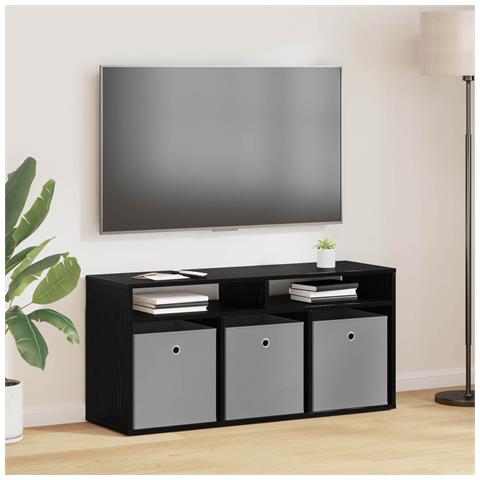 Lowboard con cassetto Rovere Nero 102 x 32 x 48,5 cm - Foto 2