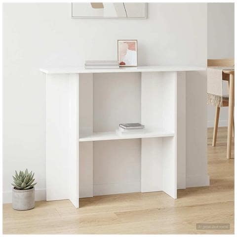 Tavolo consolle Bianco 100 x 30 x 75 cm Legno ingegnerizzato - Foto 2