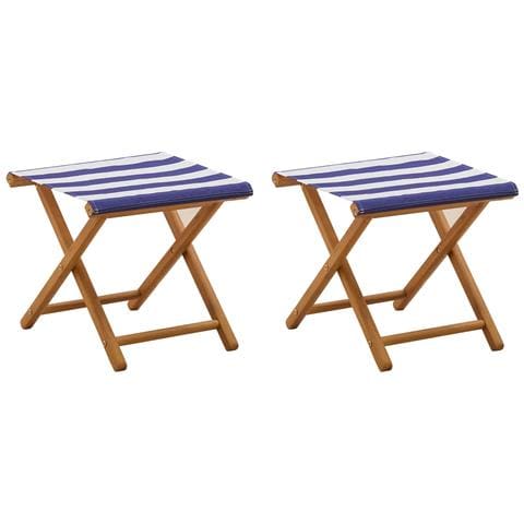 Lettino 2 pcs Legno di Eucalipto Massello Blu e Bianco - Foto 1