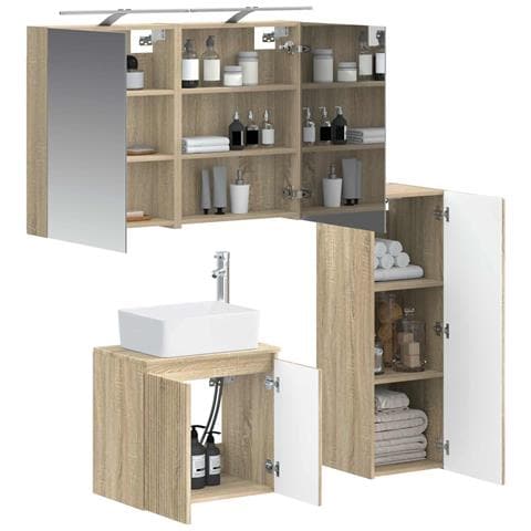 Set di mobili per il bagno 4 pcs Rovere Sonoma - Foto 2