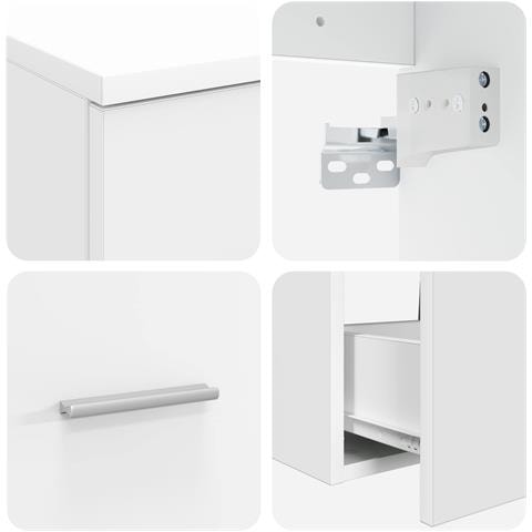 Set di mobili per il bagno 2 pz Bianco Legno ingegnerizzato - Foto 9