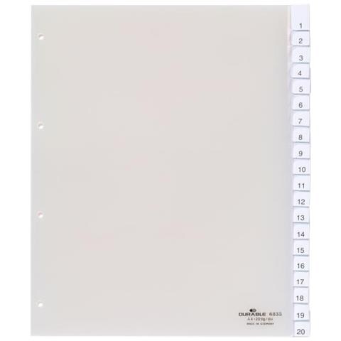 Divisorio 20 Tasti Fori 80x80x80 Ppl A4 Extra Largo Inserti Prestampati 0-20 Az Incl. - Foto 1