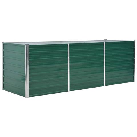 Fioriera Per Giardino In Acciaio Zincato 240x80x77 Cm Verde - Foto 1