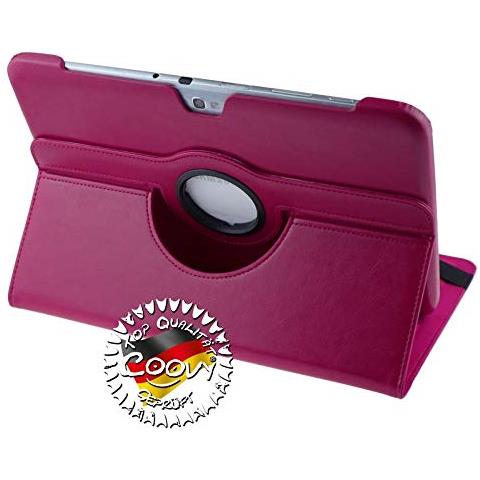 Custodia Per Samsung Galaxy Note 10.1 Gt-n8000 Gt-n8010 Gt-n8020 Smart 360° Gradi Di Rotazione Cover Supporto Protezione Case | Colore Rosa Caldo - Foto 3