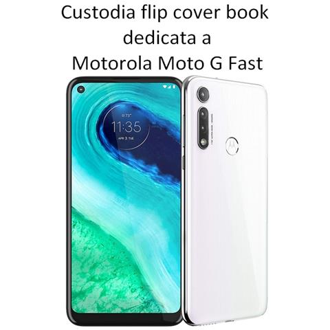 Maxy Custodia Book Orizzontale Silicone Case Per Motorola Moto G Fast Black - Foto 2
