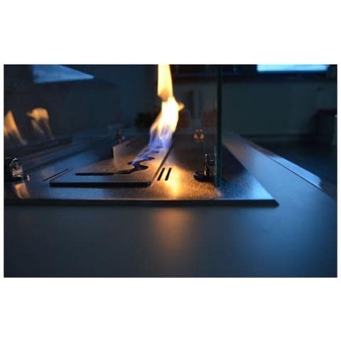 Insert - Bruciatore/inserto A Bioetanolo Da Incasso Con 2 Vetri Cm 60 -bruciatore Lineare 45cm / Capienza 1l - Foto 2