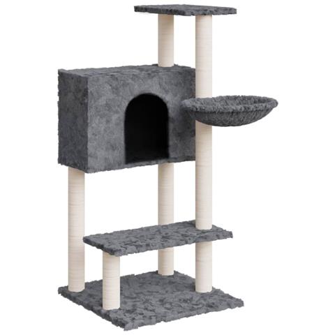 Albero Per Gatti Con Tiragraffi In Sisal Grigio Scuro 108,5 Cm - Foto 1