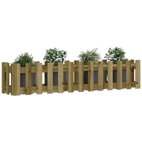 Fioriera Da Giardino Recinzione 150x30x30cm Pino Impregnato - Foto 3