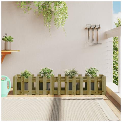 Fioriera Da Giardino Recinzione 150x30x30cm Pino Impregnato - Foto 1
