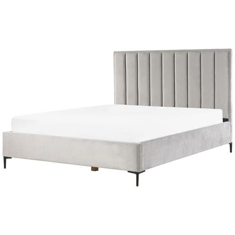 Set Da Camera Da Letto Velluto Sezanne 180 X 200 Cm Grigio Chiaro - Foto 5