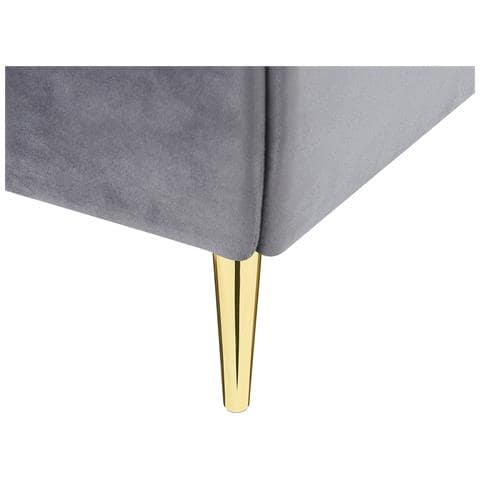 Letto Matrimoniale In Velluto Grigio 180 X 200 Cm Forbach - Foto 8