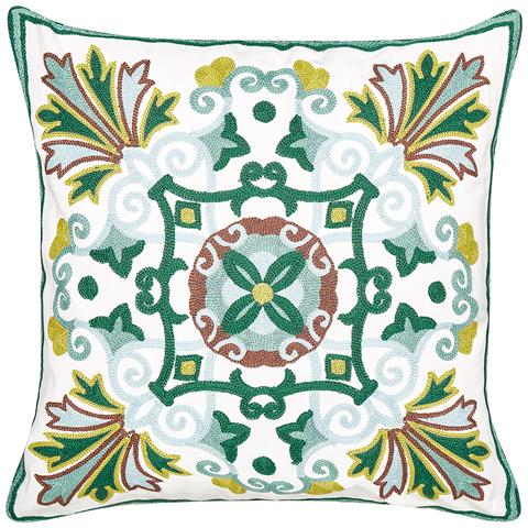 Set Di 2 Cuscini Elanite Cotone 45 X 45 Cm Verde Trama Orientale - Foto 2