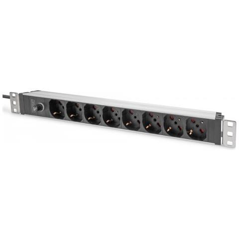 Presa Multipla Con Profilo In Alluminio E Prefusibile, Uscita Italiana 8x, Cavo Di Alimentazione 2 M, Spina Iec C14 - Foto 1