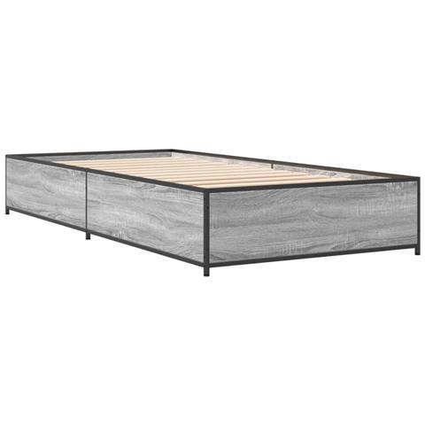 Giroletto Grigio Sonoma 90x190cm In Legno Multistrato E Metallo - Foto 2