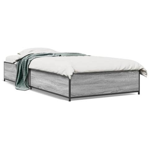 Giroletto Grigio Sonoma 90x190cm In Legno Multistrato E Metallo - Foto 1