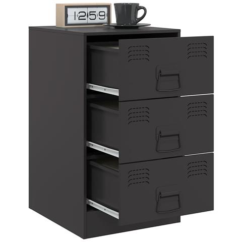 Comodino Nero 34,5x39x62 cm in Acciaio - Foto 10