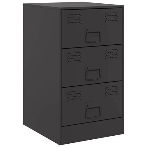Comodino Nero 34,5x39x62 cm in Acciaio - Foto 1