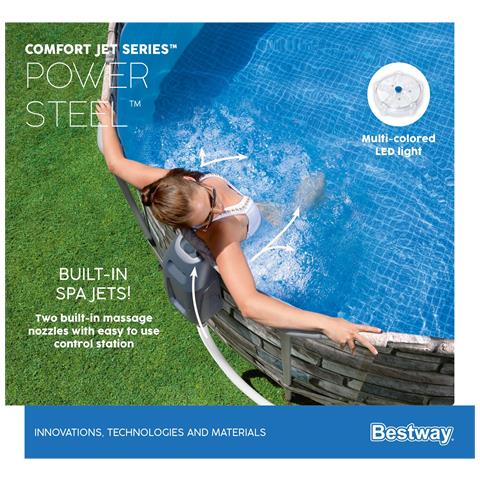 Piscina Ovale Power Steel Comfort Idromassaggio Jet 610x366x122 56719 - Foto 2