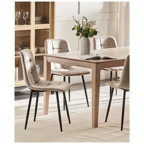 Set Di 4 Sedie Da Pranzo Powell Velluto Tortora - Foto 1
