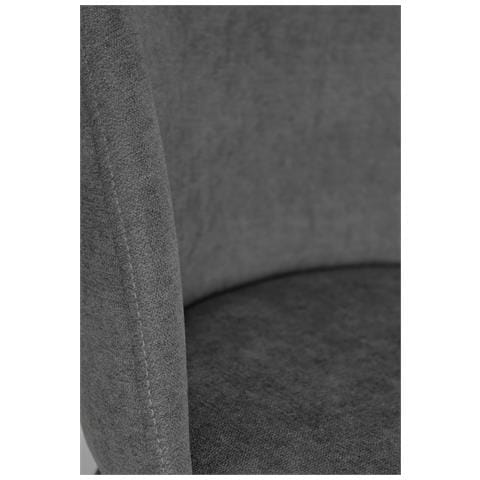 Set 4 Sedie Sala Da Pranzo Luna Gambe In Acciaio Nero Opaco, Tessuto Antracite - Foto 7