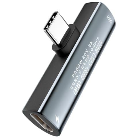 Adattatore Usb-c A C 2 In 1 Con Ricarica Rapida Pd 60 W E Trasferimento Dati Usb 3.2 Gen2 - Foto 1