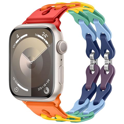 Cinturino Per Apple Watch Series 1-9 E Ultra In Silicone Multicolor 20 Mm - Foto 2