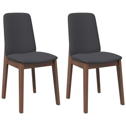 Sedie da Pranzo con Cuscini 2pz Marrone Legno Massello di Hevea - Foto 1