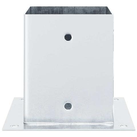 Basi per Pali Quadrate 4 pz Argento 121x121 mm Acciaio Zincato - Foto 9