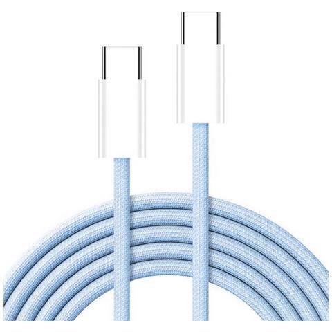 Cavo Dati E Ricarica Pd60w 3a C263 Usb-c To Usb-c Fast Charge 60w 1,5m Blu Per Smartphone Tablet - Foto 3