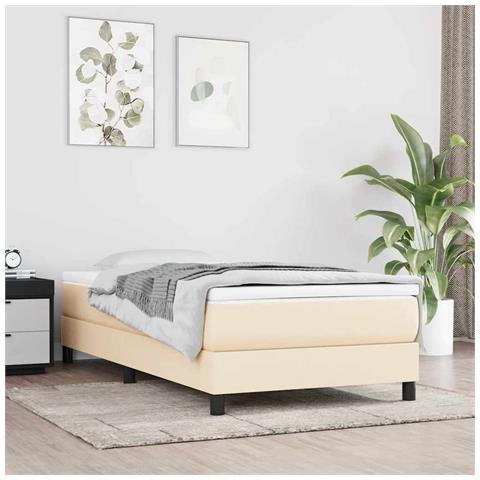 Materasso A Molle Per Bambini Crema 80x160 Cm In Tessuto - Foto 1