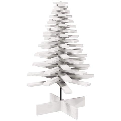Albero Di Natale Decorativo Bianco 100 Cm In Legno Di Pino - Foto 2