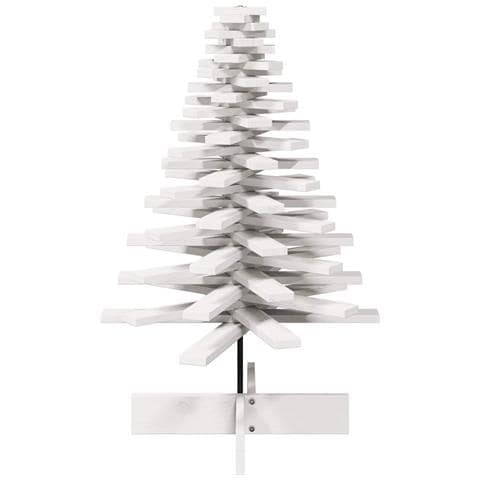 Albero Di Natale Decorativo Bianco 100 Cm In Legno Di Pino - Foto 3