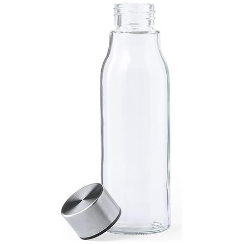 Bottiglia In Borosilicato Da 550 Ml Con Tappo In Acciaio Inox. 6,4x6,4x22,3 Centimetri. Colore Trasparente - Foto 2