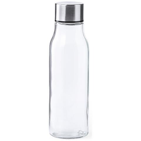 Bottiglia In Borosilicato Da 550 Ml Con Tappo In Acciaio Inox. 6,4x6,4x22,3 Centimetri. Colore Trasparente - Foto 1