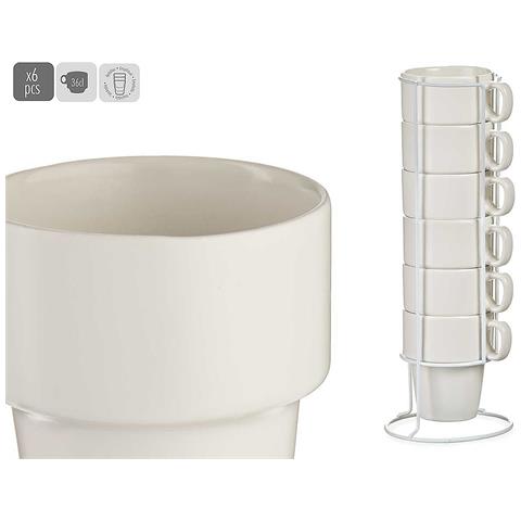 Set Di 6 Tazze Impilabili In Porcellana 36 Cl. - Foto 2