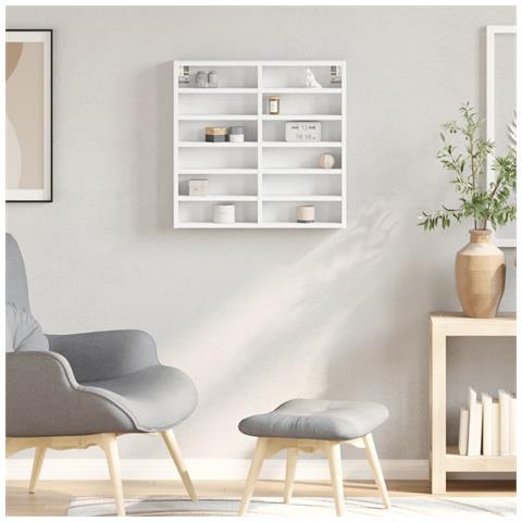 Armadietto Con Vetrina Bianco 60x8,5x58 Cm Legno Multistrato - Foto 3